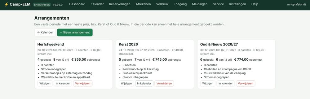Arrangements: Weihnachten, Silvester oder ein Herbstwochenende mit festem Zeitraum und Festpreis.